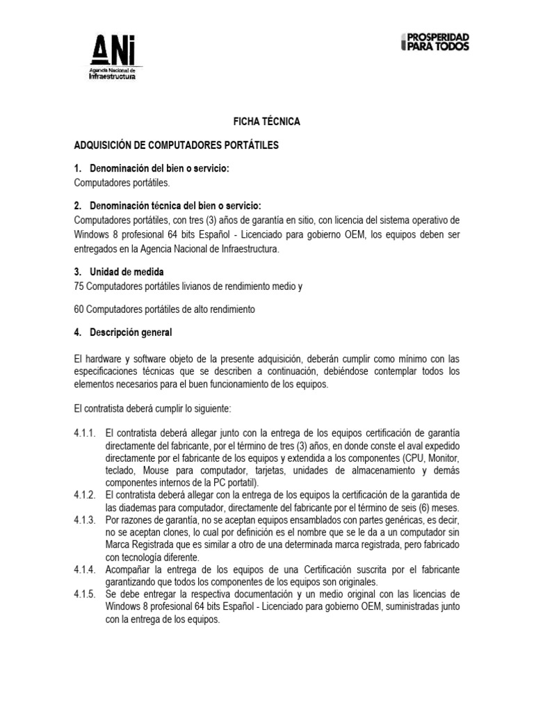 Ficha Tecnica 0 | PDF | Ordenador portátil | Hardware de la computadora