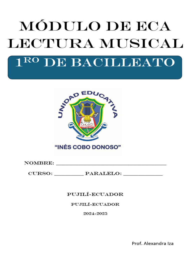 Módulo de ECA: Lectura Musical 1ro BGU | PDF | Intervalo (música ...