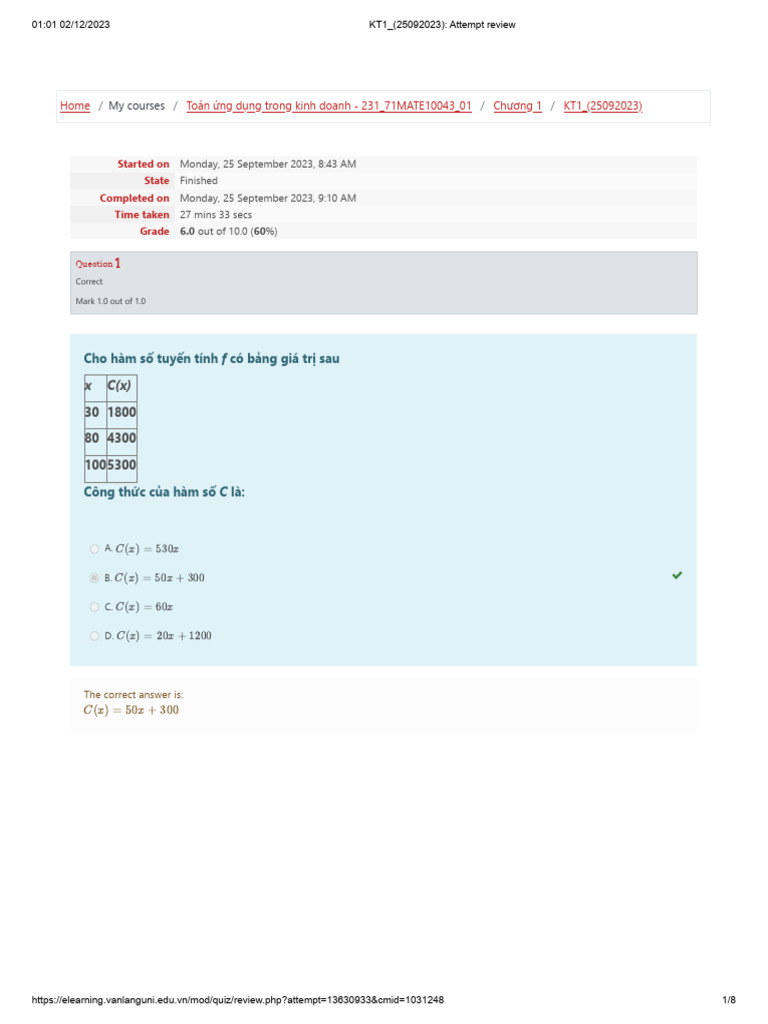 KT1 - (25092023) - Attempt Review | PDF