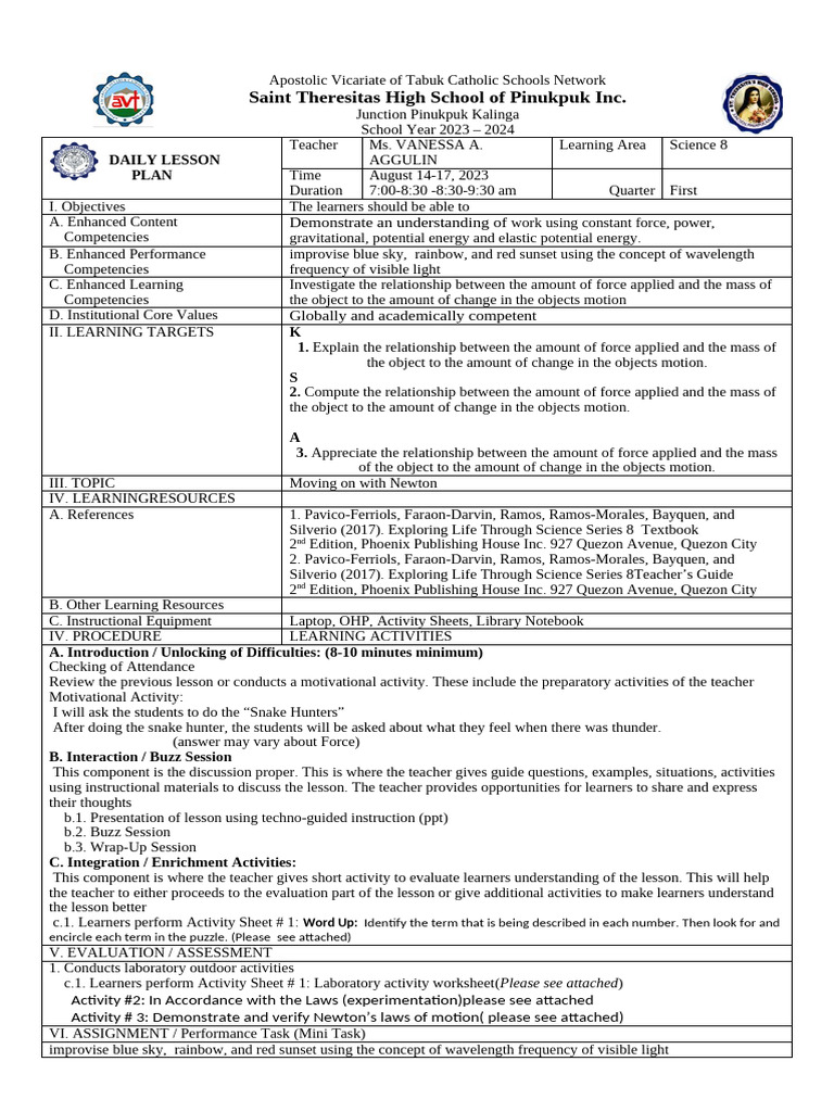Dlp Template Pdf Force Learning