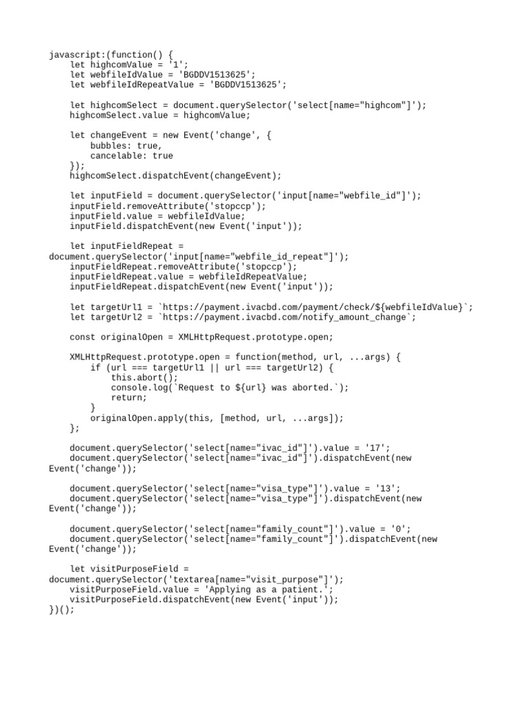JavaScript Form Automation Script | PDF