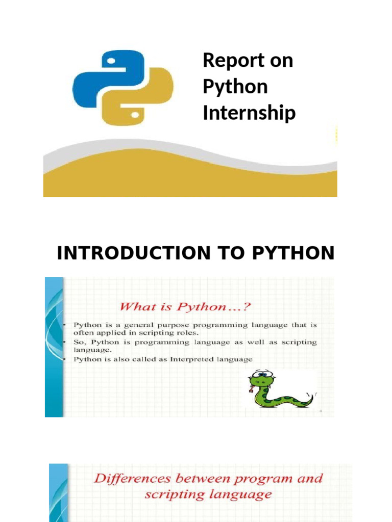 Report on Python Internship PPT | PDF