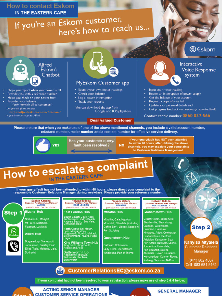 How To Contact Eskom in The Eastern Cape | PDF