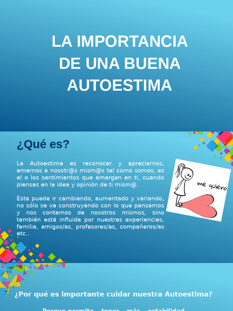 La Importancia de Una Buena Autoestima 1 | PDF | Autoestima | Amor
