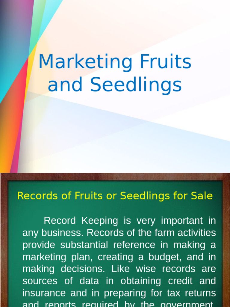 Marketing Fruits and Seedlings | PDF | Marketing | Online Advertising