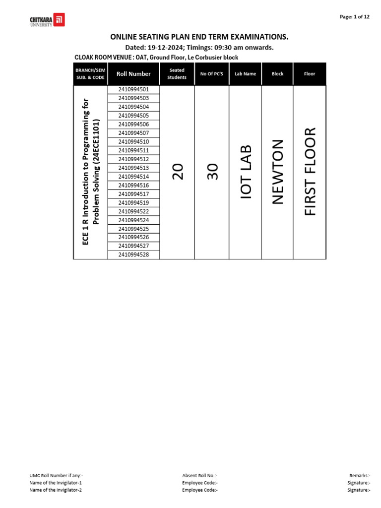 Very Important Seating Plan | PDF | Applied Mathematics | Theoretical ...