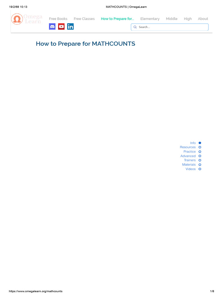 MATHCOUNTS Preparation Guide | PDF