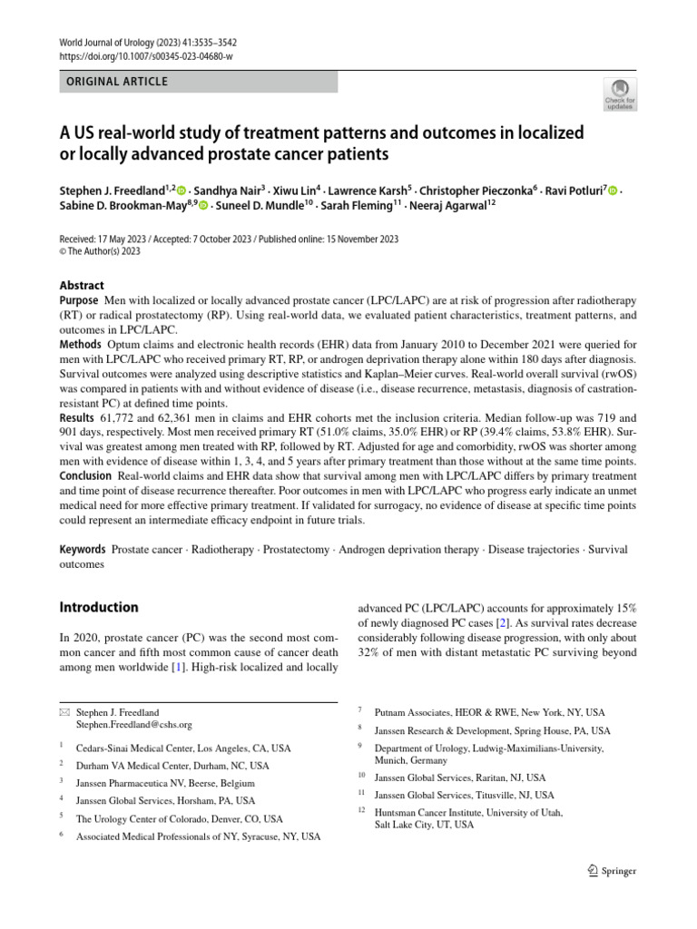 2023 A US Real World Study of Treatment Patterns and Outcomes in ...
