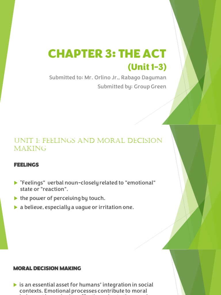 CHAPTER 3 THE ACT | PDF | Reason | Thought