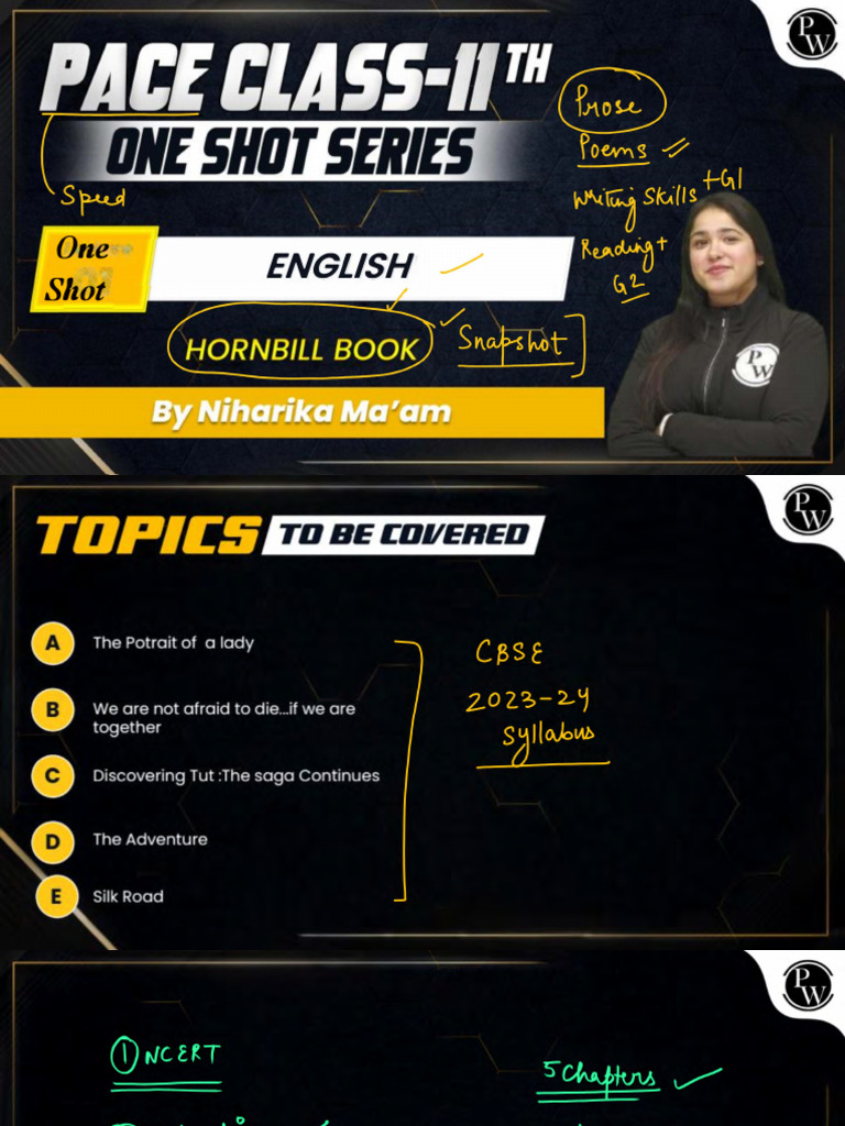 HORNBILL - Class Notes - PACE CLASS - 11TH ONE SHOT SERIES | PDF