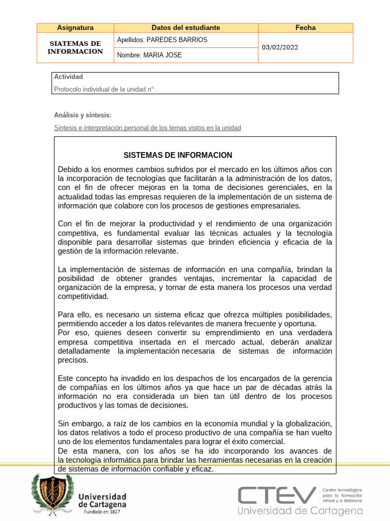 Importancia de los Sistemas de Información | PDF | Sistema de ...
