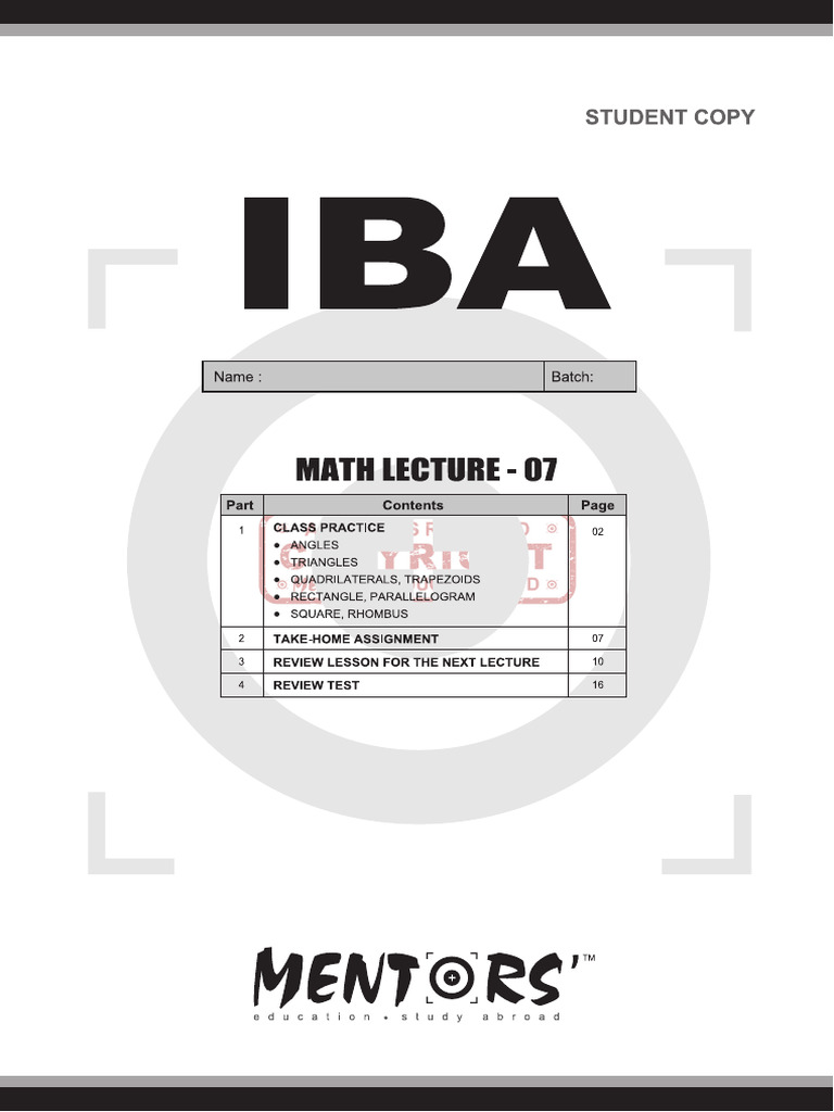 IBA BBA Math Lecture 07 (PRT) | PDF