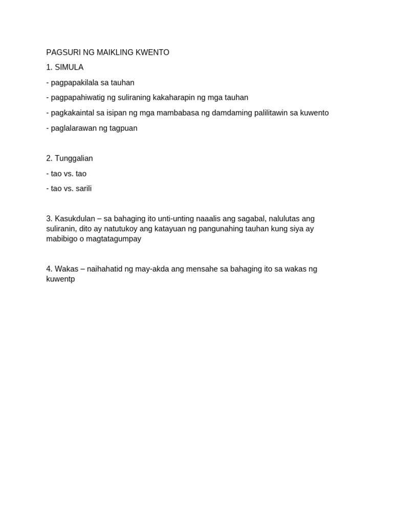 Pagsuri NG Maikling Kwento | PDF