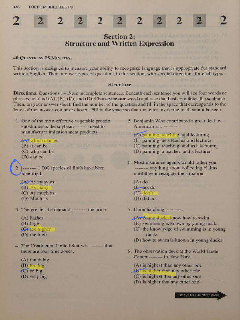 Barron's 9th-Model Test 2 Structure - 230324 - 114623 | PDF