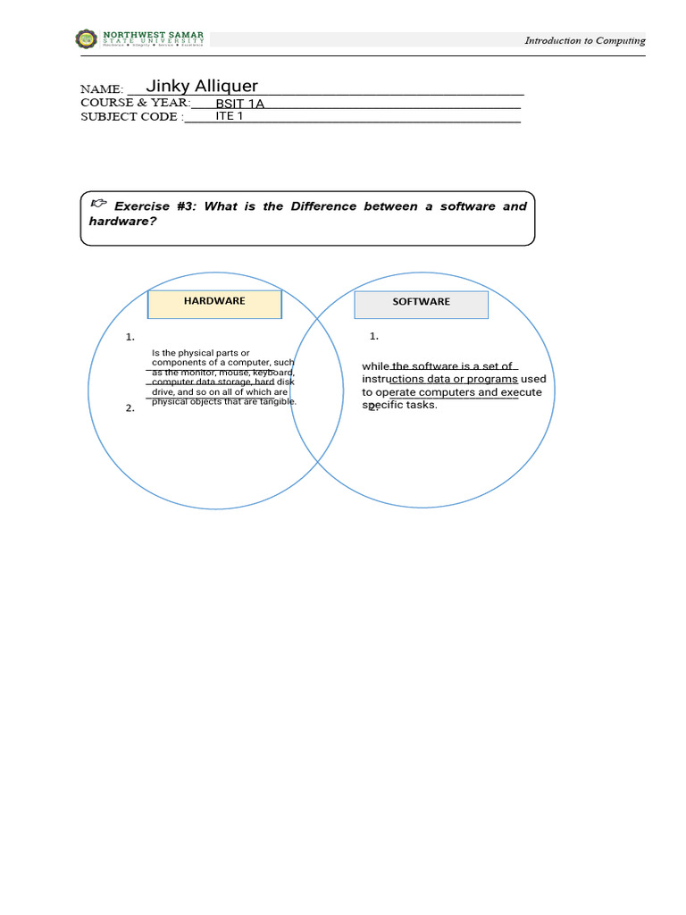 Computing Basics: Hardware vs Software | PDF