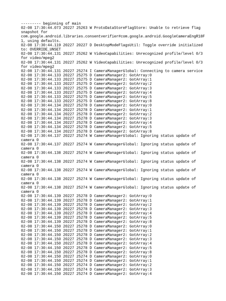Camera Service Errors and Warnings | PDF | Computer Architecture | Software