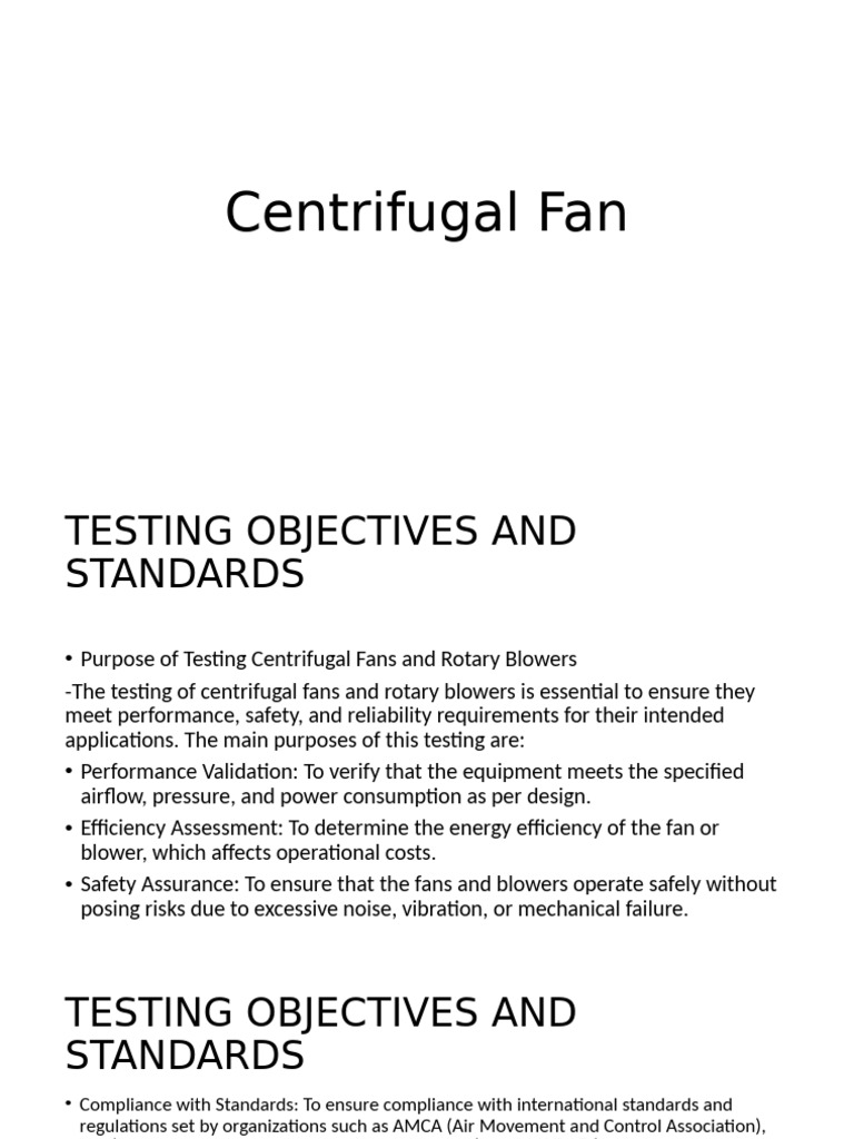 Centrifugal Fan Testing Standards Guide | PDF | Pressure Measurement ...