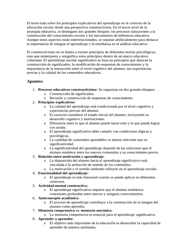 Aprendizaje Escolar Constructivista | PDF | Constructivismo (filosofía ...