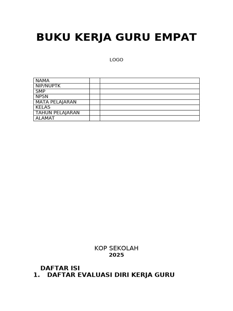 Buku Kerja Guru Kelas 4 SMP | PDF