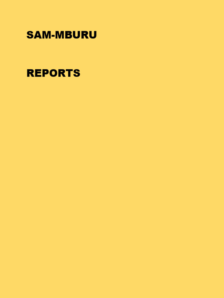 Sam-Mburu Reports | PDF