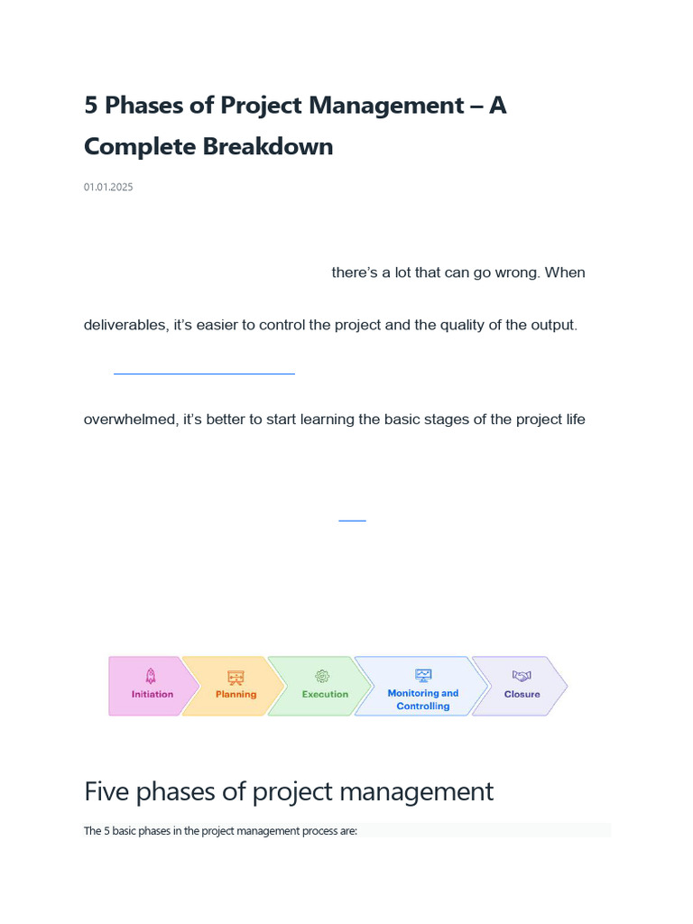 5 Key Phases of Project Management | PDF | Project Management | Cakes