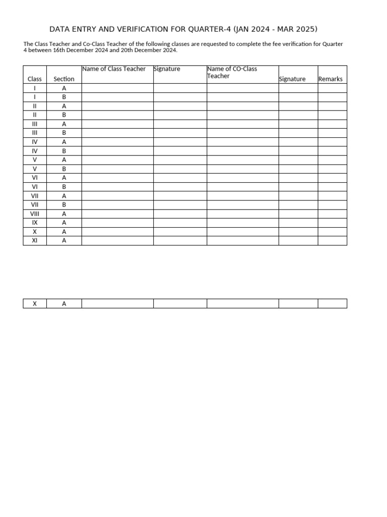 Fee Verification for Quarter 4 | PDF
