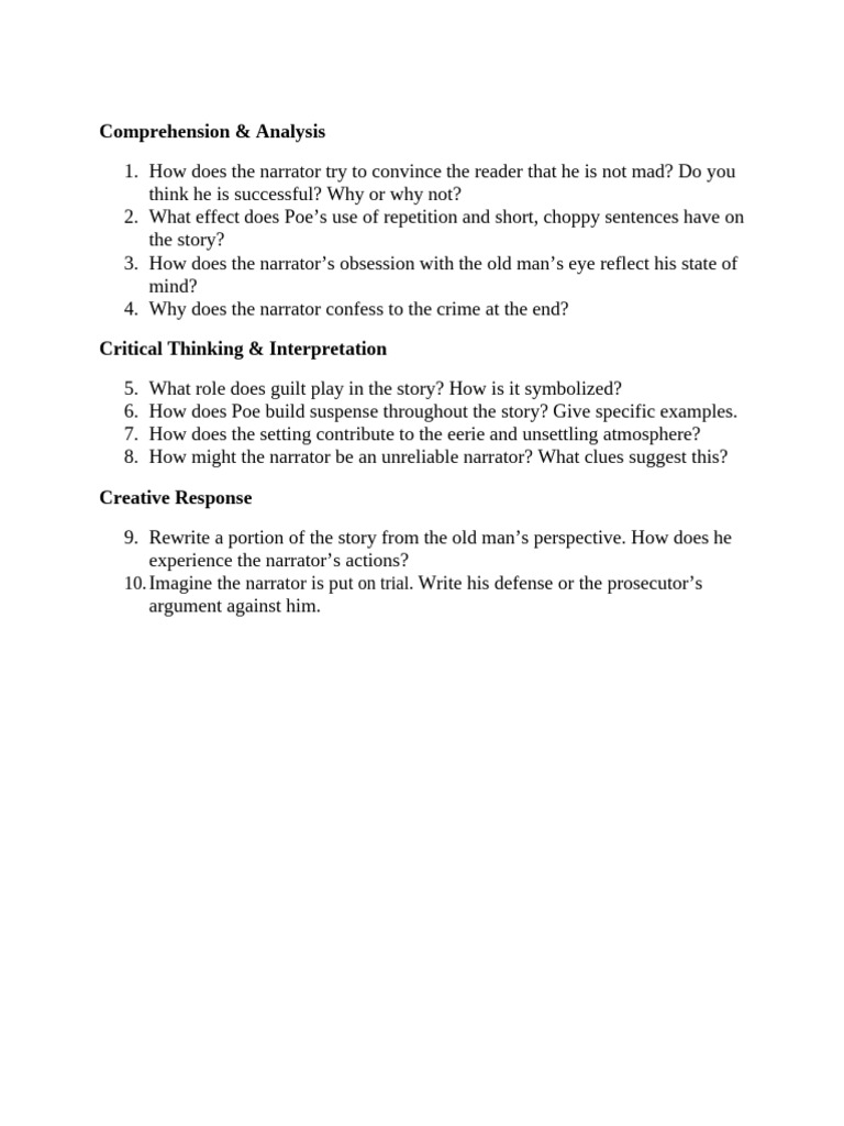 Comprehension & Analysis | PDF