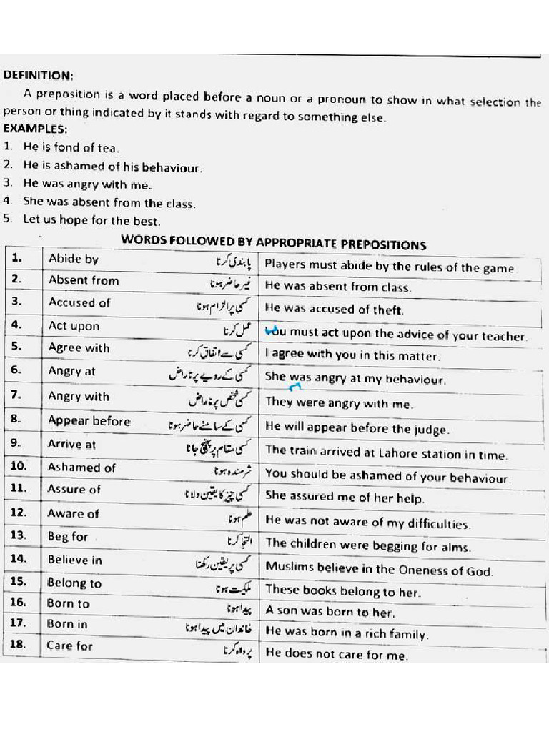 Prepositions 1 | PDF