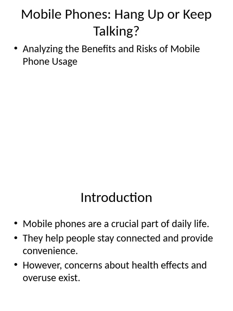 Mobile Phone Use: Benefits and Risks | PDF