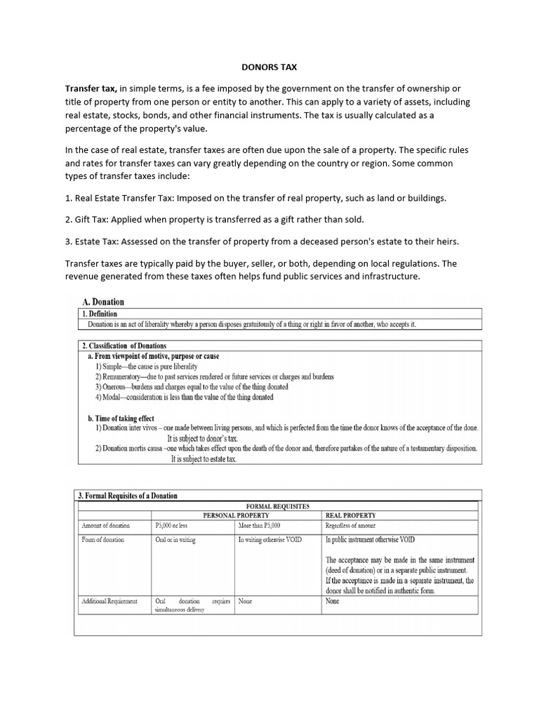 Understanding Transfer Taxes Explained | PDF