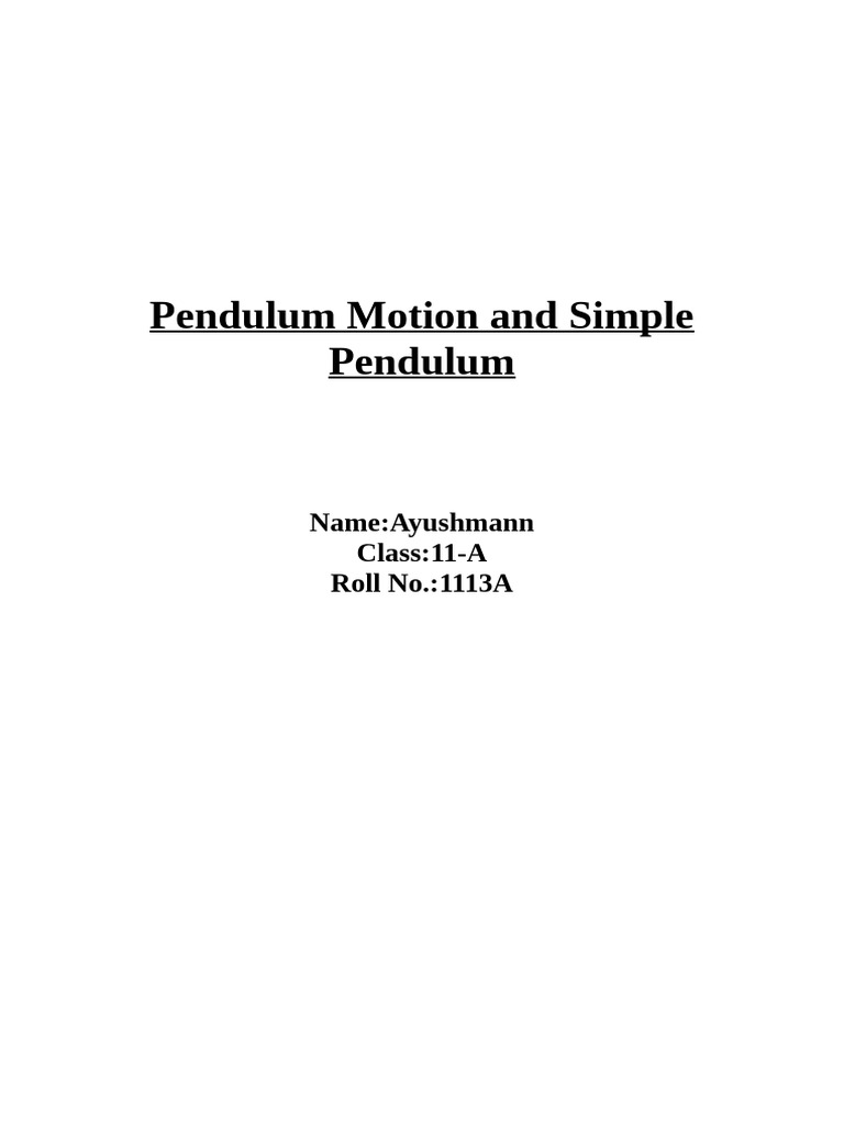 Understanding Pendulum Motion Basics | PDF | Pendulum | Oscillation