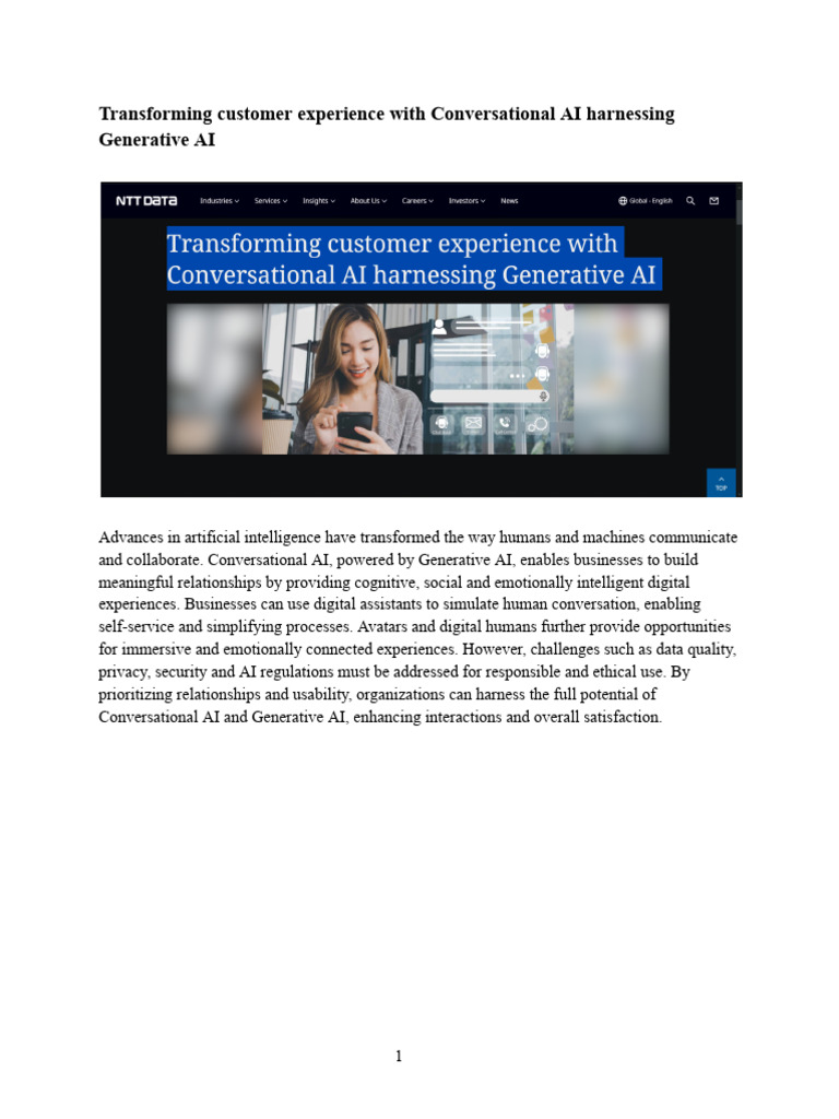 Enhancing Customer Experience with AI | PDF | Artificial Intelligence ...