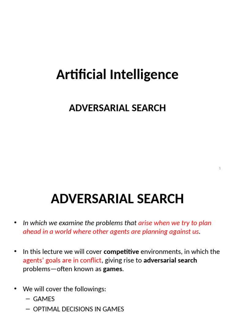 Adversarial Search in AI Games | PDF | Applied Mathematics | Algorithms