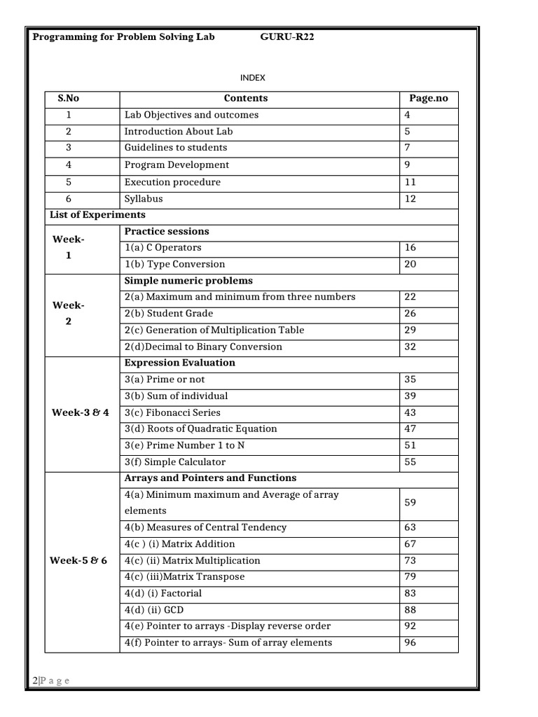 Pps Lab 2023 24 | PDF | Matrix (Mathematics) | Computer Program