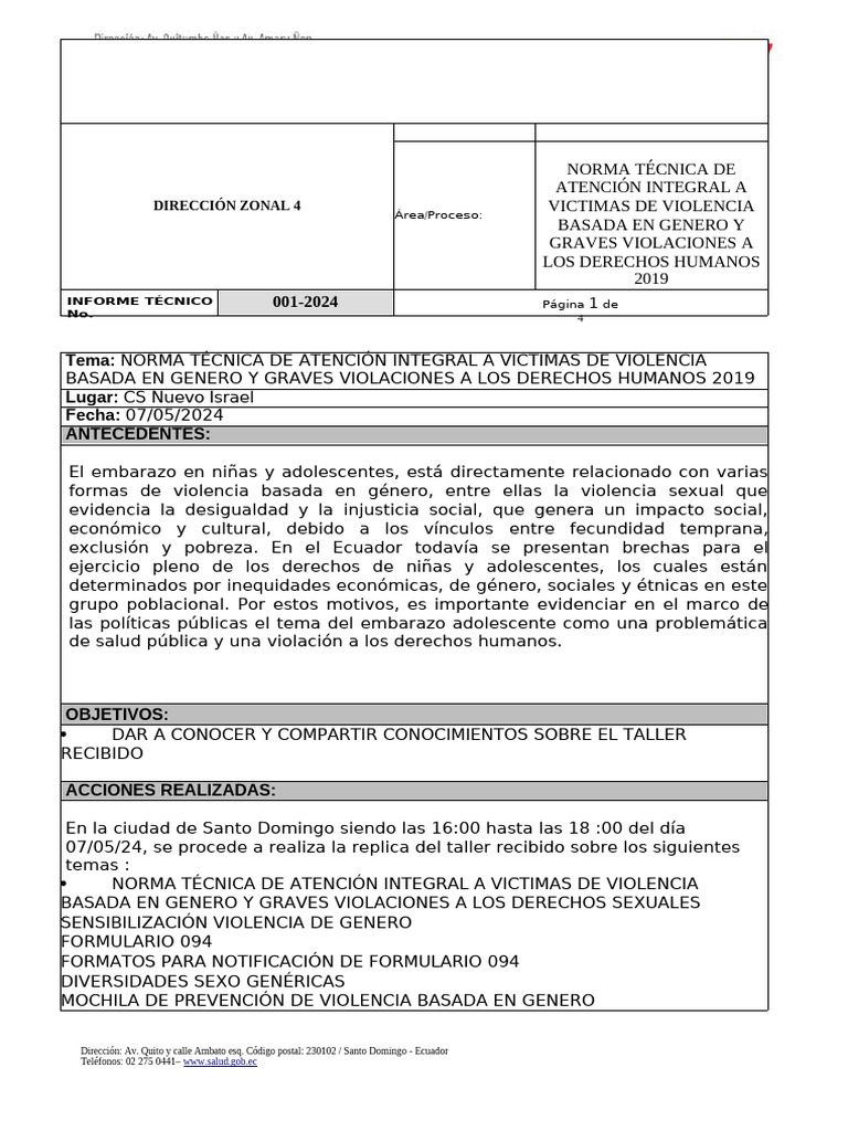Informe sobre Atención a Víctimas de Violencia | PDF | Violación ...