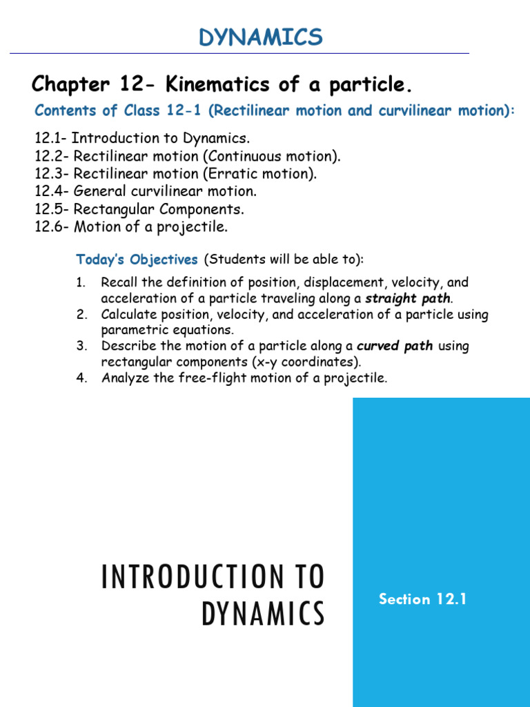Kinematics of a Particle Explained | PDF | Acceleration | Kinematics