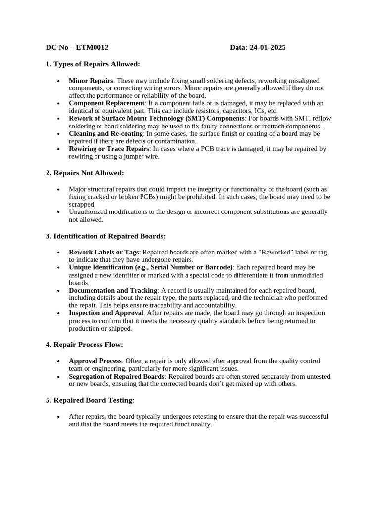 PCB Repair Guidelines and Processes | PDF | Printed Circuit Board ...