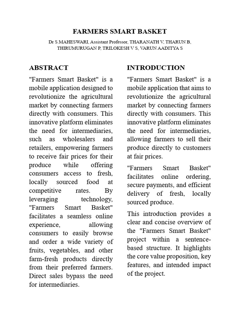 FARMERS SMART BASKET | PDF | Agriculture | Usability