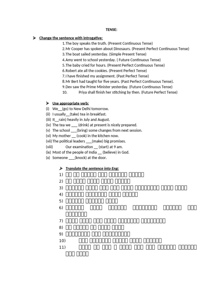 Tense Pdf