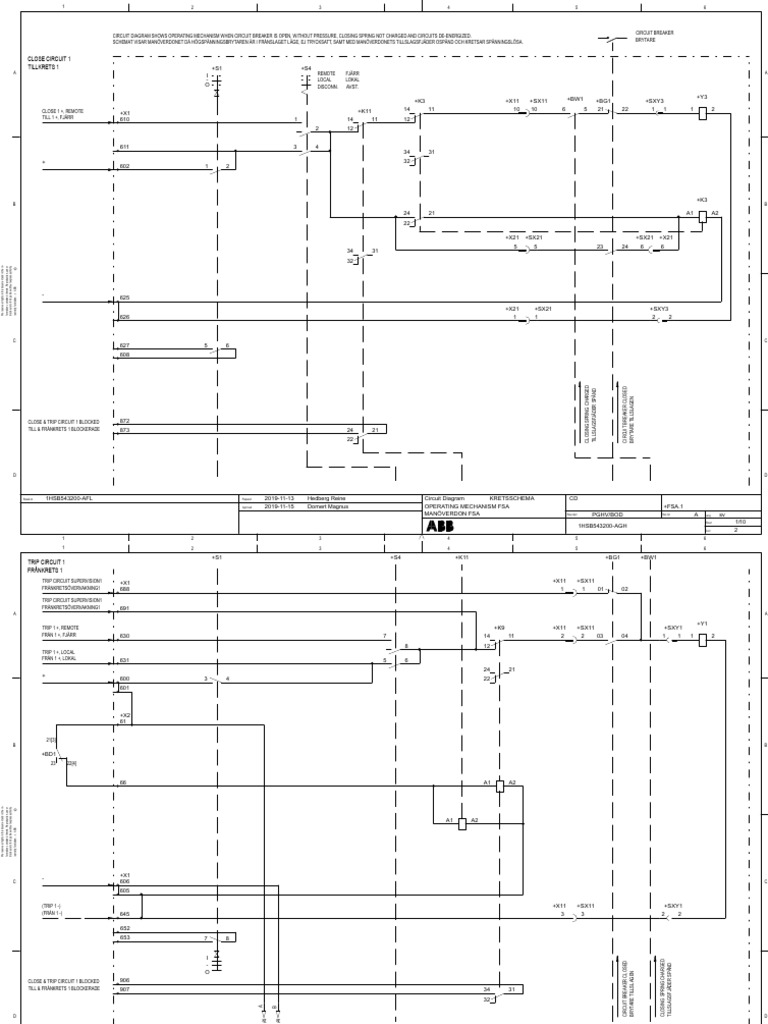 Circuit Diagram for FSA Operating Mechanism | PDF | Electrical ...