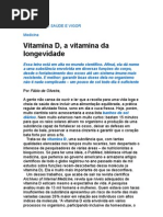 Vitamina D, A Vitamina Da Longevidade - Medicina Preventiva - Saúde e Qualidade de Vida