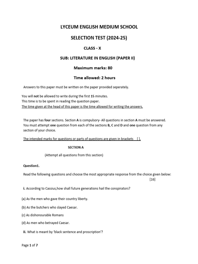 Grade 10 Selection Portal