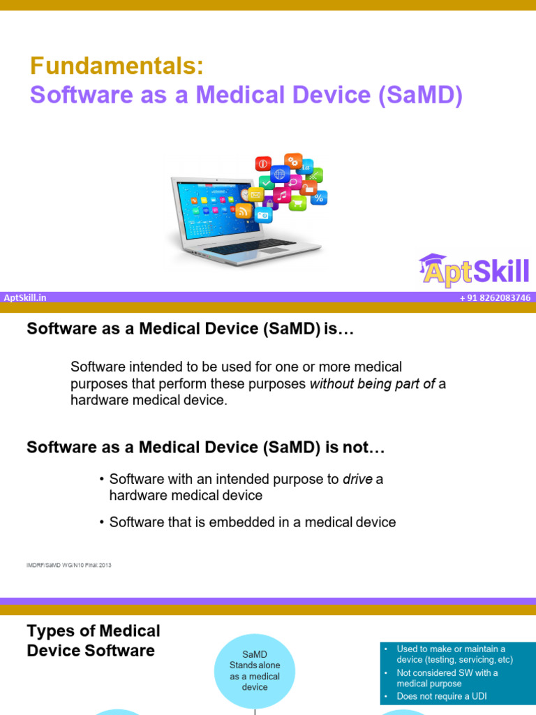 Insights On SaMD by AptSkill | PDF | Medical Device | Health Care