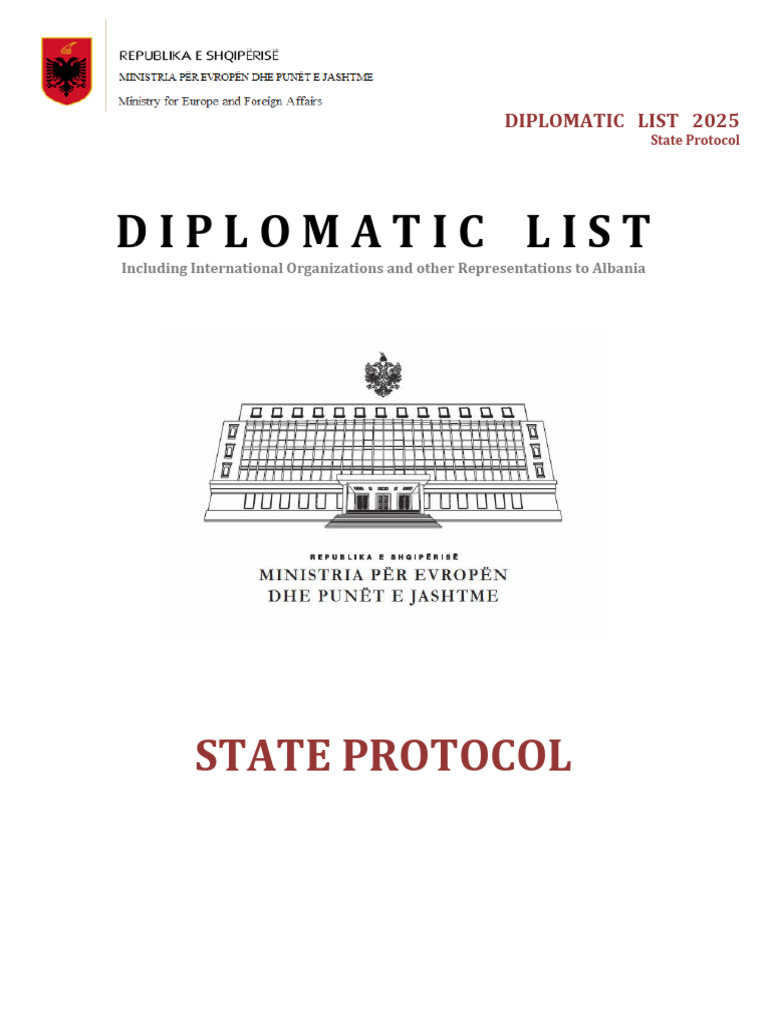 Albania Diplomatic List 2025 | PDF | Diplomatic Rank | Diplomatic Mission