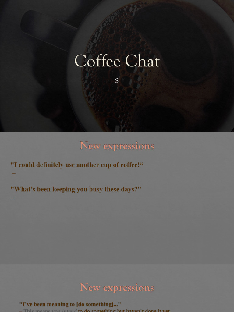 Coffee Chat Expressions and Phrases | PDF