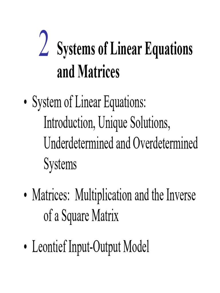 PP Chapter 02 Systems of linear equations and matrices [Compatibility ...