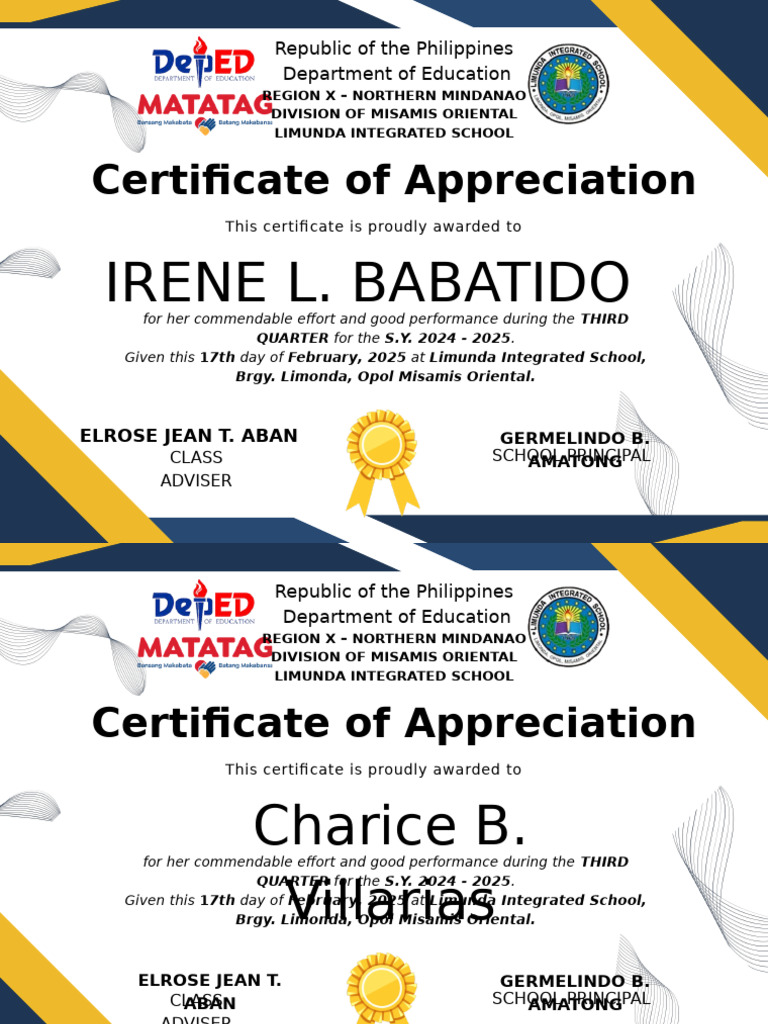 Blue and Yellow Minimalist Employee of the Month Certificate | PDF ...