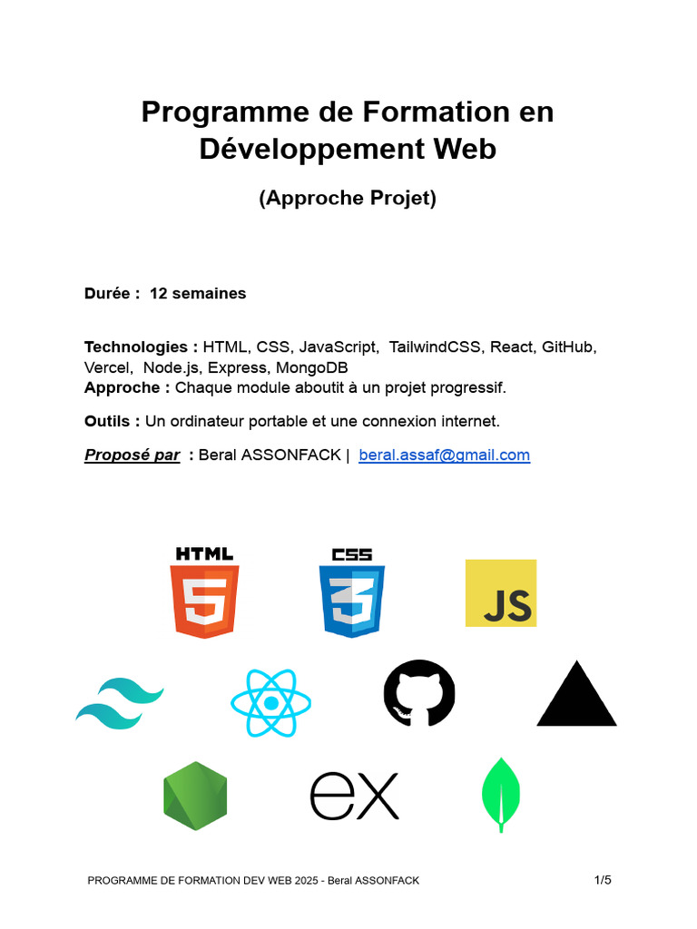 Formation Développement Web 2025 | PDF | Programmation web | Internet
