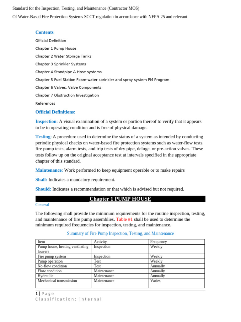 Contractor Method of Statement | PDF | Fire Sprinkler System | Pump