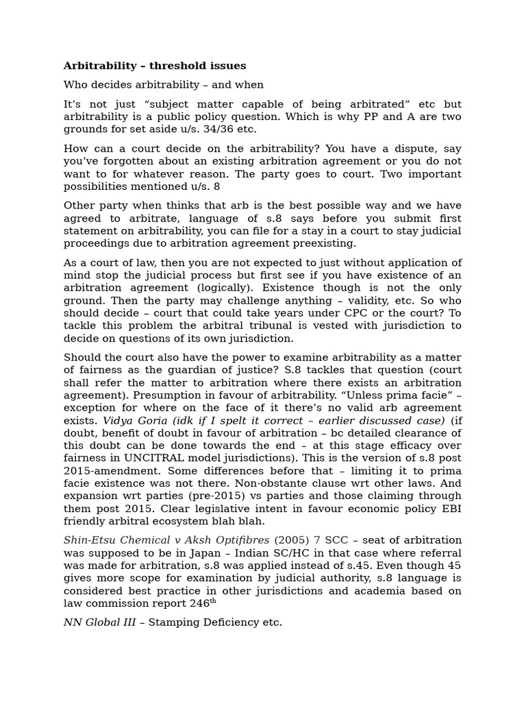 ADR - Arbitrability - 19-04-2024 | PDF | Arbitration | Alternative ...